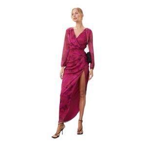 Amanda Uprichard Fuchsia Floral Maxi Dress